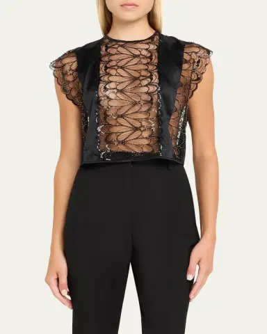 Livy Paradis Bead-Embroidered Sheer Top | Thumbnail 4 Livy Paradis Bead-Embroidered Sheer Top | Thumbnail 4