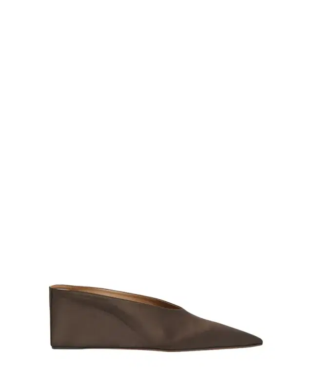 Satin Wedge Mules