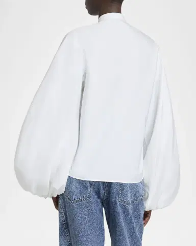 Alaïa Puff Sleeve Button Down Blouse | Thumbnail 2