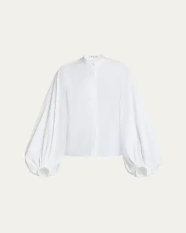 Alaïa Puff Sleeve Button Down Blouse | Thumbnail 5