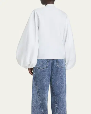 Alaïa Puff Sleeve Button Down Blouse | Thumbnail 7