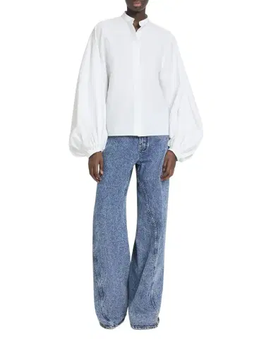 Alaïa Puff Sleeve Button Down Blouse | Thumbnail 1