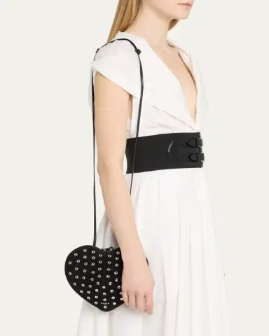 Alaïa Le Coeur Studded Goatskin Crossbody Bag | Thumbnail 2