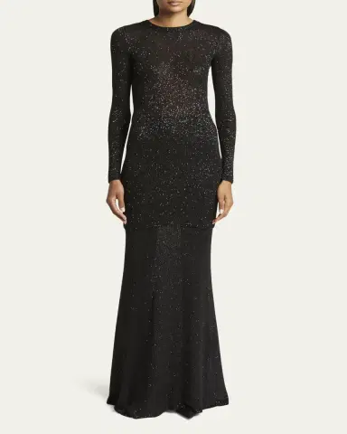 Balenciaga Sequined Knit Mini Long Sleeve Dress | Thumbnail 2 Balenciaga Sequined Knit Mini Long Sleeve Dress | Thumbnail 2