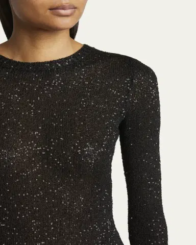 Balenciaga Sequined Knit Mini Long Sleeve Dress | Thumbnail 5 Balenciaga Sequined Knit Mini Long Sleeve Dress | Thumbnail 5