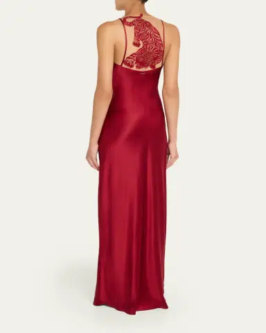 Livy Caspian Tiger-Embroidered Maxi Slip Dress | Thumbnail 3 Livy Caspian Tiger-Embroidered Maxi Slip Dress | Thumbnail 3