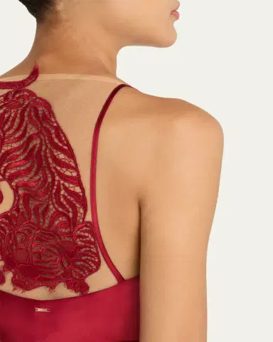 Livy Caspian Tiger-Embroidered Maxi Slip Dress | Thumbnail 5 Livy Caspian Tiger-Embroidered Maxi Slip Dress | Thumbnail 5
