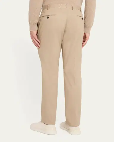 ZEGNA Men's Wool Slim Flat-Front Trousers | Thumbnail 3