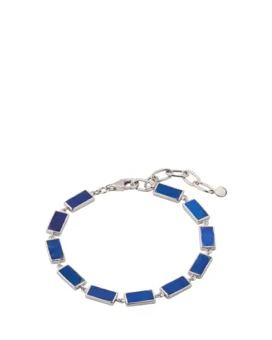 Jan Leslie Men's Sterling Silver and Rectangle Lapis Bracelet | Thumbnail 1