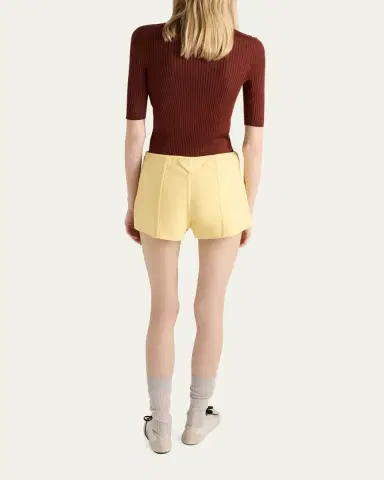 Prada Fitted Rib Knit Polo | Thumbnail 3