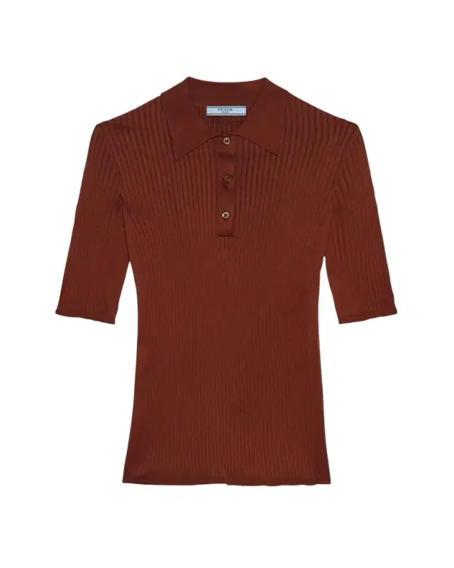 Fitted Rib Knit Polo