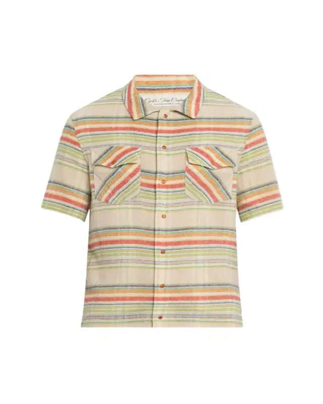 God's True Cashmere Men's Multi-Stripe Cashmere Gauze Sport Shirt