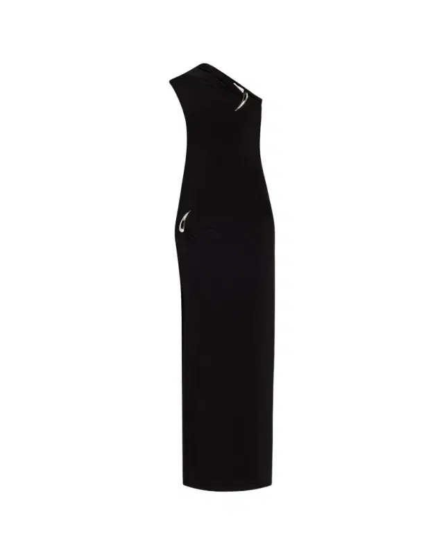 One-Shoulder Claw Slit Gown