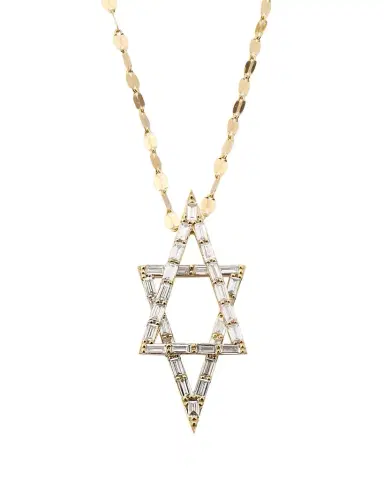 Lana 14K Gold Baguette Diamond Star of David Pendant Necklace | Thumbnail 1