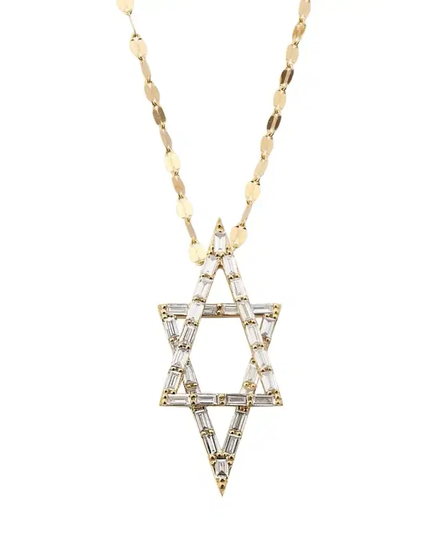 Lana 14K Gold Baguette Diamond Star of David Pendant Necklace