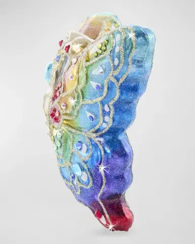 Jay Strongwater Rainbow Butterfly Glass Christmas Ornament | Thumbnail 2