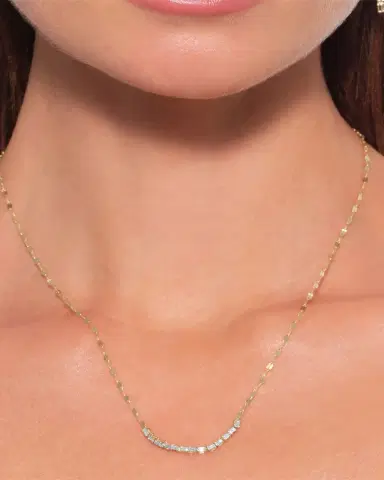 Lana 14K Gold Baguette Diamond Tennis Section Chain Necklace | Thumbnail 2