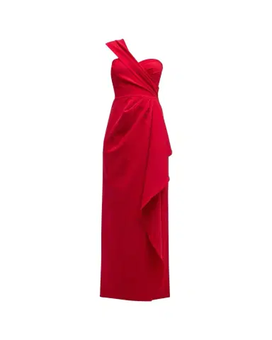 Rickie Freeman for Teri Jon One-Shoulder Draped Stretch Crepe Gown | Thumbnail 1