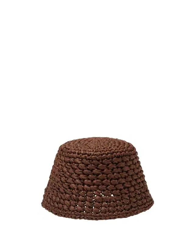Loro Piana Jasmine Crochet Raffia Bucket Hat