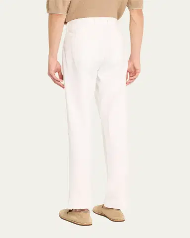 Massimo Alba Men's Cotton-Linen Flat-Front Trousers | Thumbnail 8