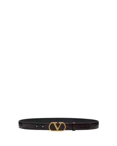 Valentino Garavani VLogo Signature Crocodile Belt, 30mm | Thumbnail 1