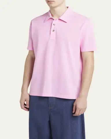 Bottega Veneta Men's Pique Classic Polo Shirt | Thumbnail 4