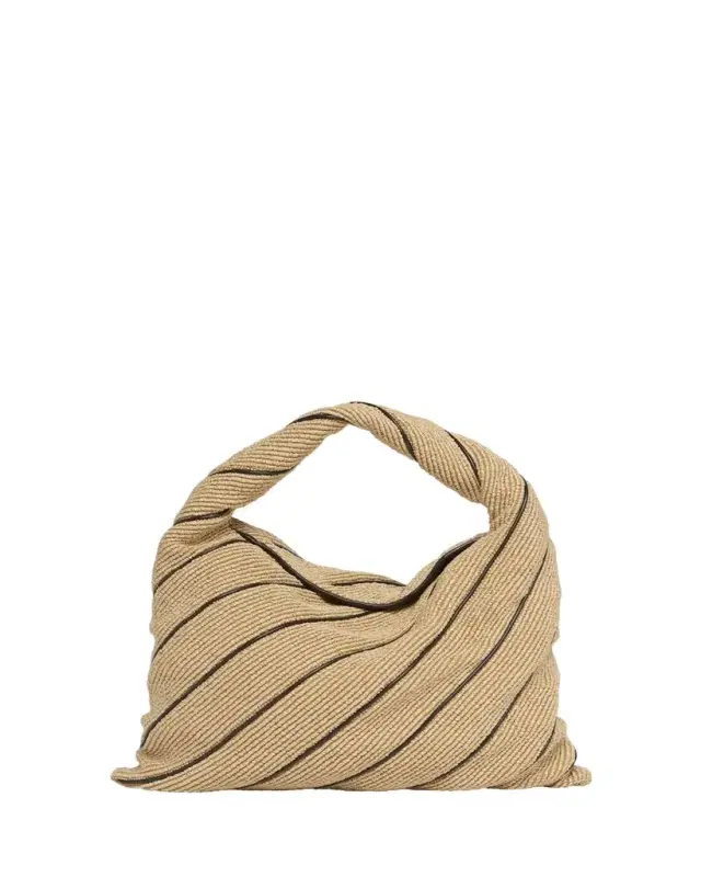 Bottega Veneta Hop Large Striped Shoulder Bag