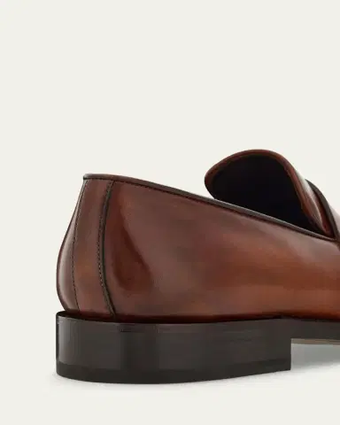 Ferragamo Men's Brandy Tramezza Leather Penny Loafers | Thumbnail 4 Ferragamo Men's Brandy Tramezza Leather Penny Loafers | Thumbnail 4