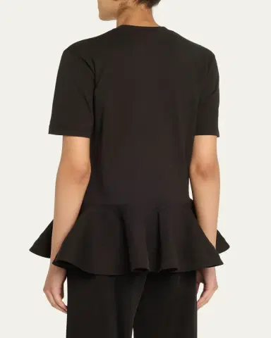 Alaïa Short-Sleeve Peplum T-Shirt | Thumbnail 3