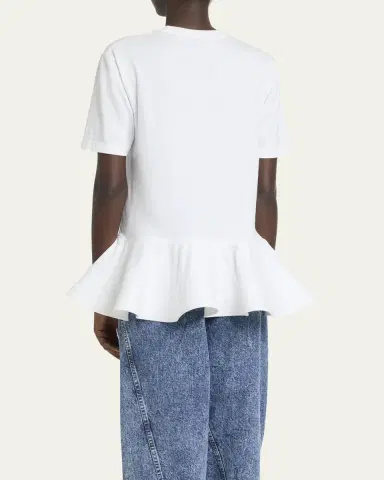 Alaïa Short-Sleeve Peplum T-Shirt | Thumbnail 5