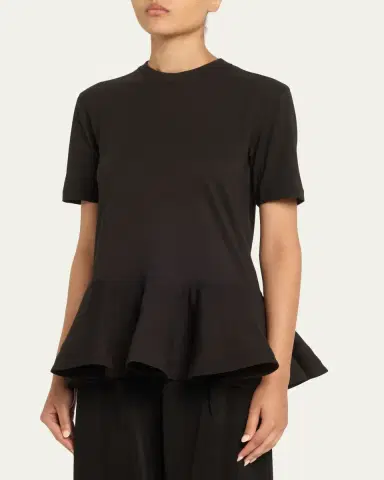 Alaïa Short-Sleeve Peplum T-Shirt | Thumbnail 6