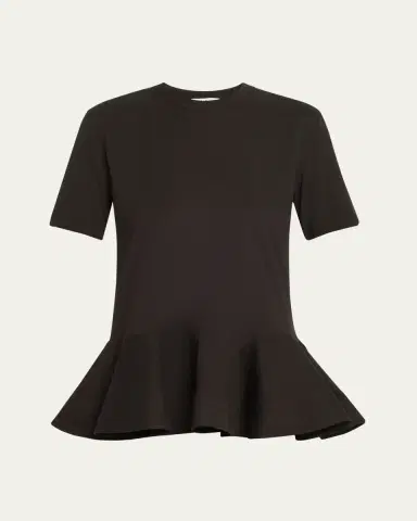 Alaïa Short-Sleeve Peplum T-Shirt | Thumbnail 10