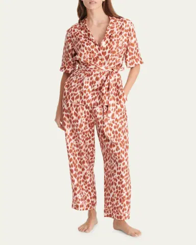 Eres Tlemeda Abstract-Print Silk Sleep Shirt | Thumbnail 2 Eres Tlemeda Abstract-Print Silk Sleep Shirt | Thumbnail 2