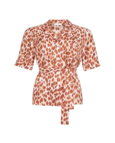 Eres Tlemeda Abstract-Print Silk Sleep Shirt | Thumbnail 1 Eres Tlemeda Abstract-Print Silk Sleep Shirt | Thumbnail 1