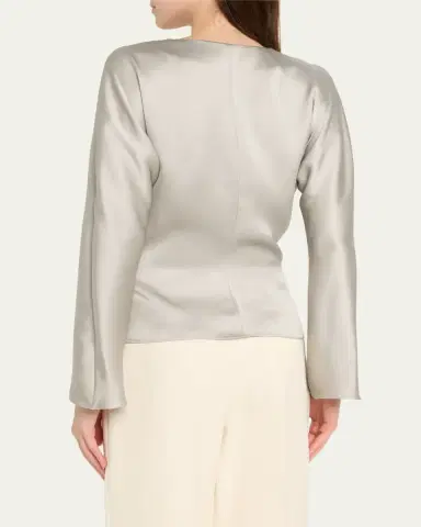 Giorgio Armani Draped Double Silk Wrap Shirt | Thumbnail 3 Giorgio Armani Draped Double Silk Wrap Shirt | Thumbnail 3