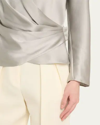 Giorgio Armani Draped Double Silk Wrap Shirt | Thumbnail 5 Giorgio Armani Draped Double Silk Wrap Shirt | Thumbnail 5