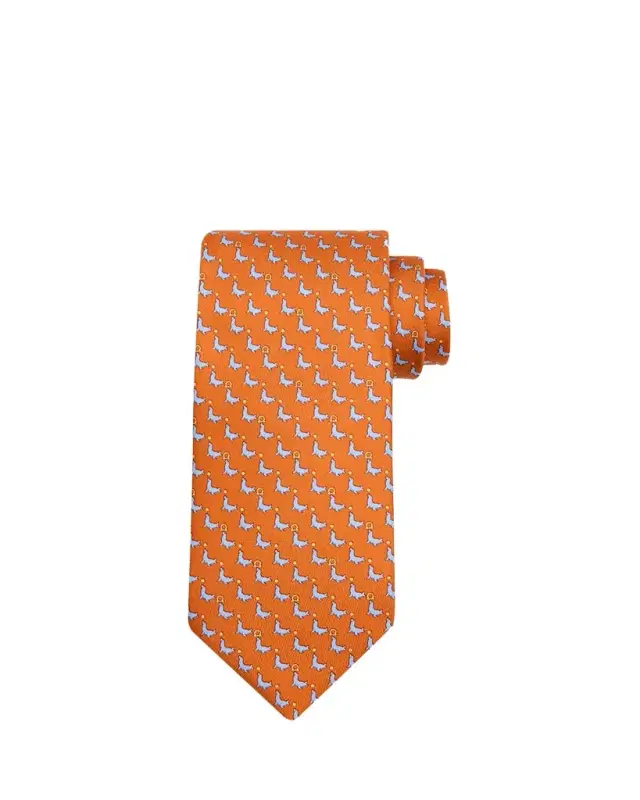 Men's Seal Balancing Gancio Silk Tie