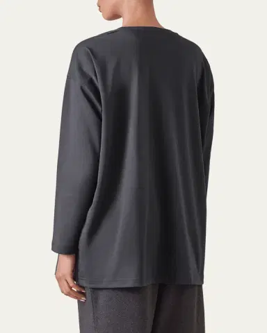 Eskandar Long-Sleeve Smaller Round-Neck Top (Long Length) | Thumbnail 7 Eskandar Long-Sleeve Smaller Round-Neck Top (Long Length) | Thumbnail 7