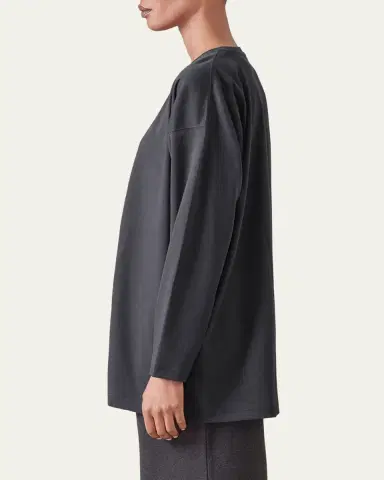 Eskandar Long-Sleeve Smaller Round-Neck Top (Long Length) | Thumbnail 8 Eskandar Long-Sleeve Smaller Round-Neck Top (Long Length) | Thumbnail 8