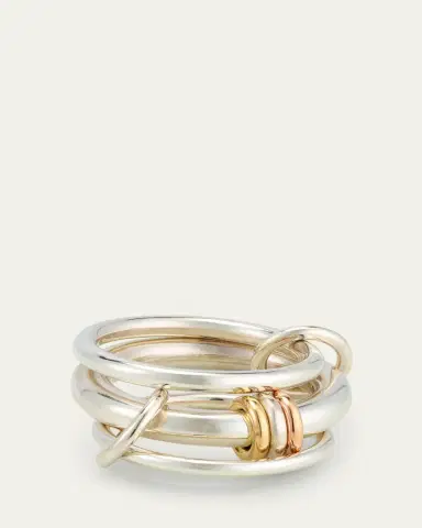 Spinelli Kilcollin Gemini SG Three Link Ring in Sterling Silver with Mixed Metal Accents | Thumbnail 3