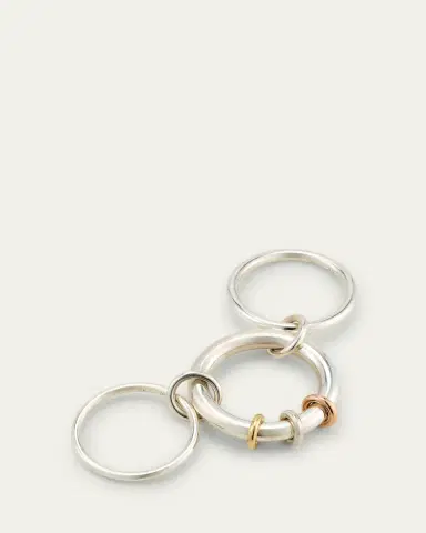 Spinelli Kilcollin Gemini SG Three Link Ring in Sterling Silver with Mixed Metal Accents | Thumbnail 4