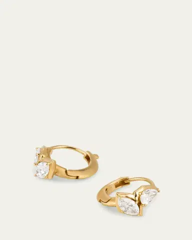 Jade Trau Poppy Huggie Earrings with Diamonds | Thumbnail 3 Jade Trau Poppy Huggie Earrings with Diamonds | Thumbnail 3