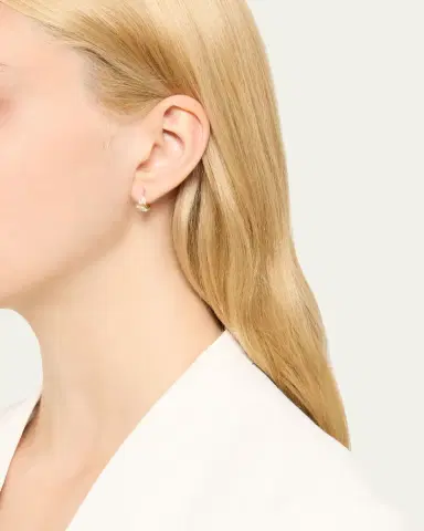 Jade Trau Poppy Huggie Earrings with Diamonds | Thumbnail 4 Jade Trau Poppy Huggie Earrings with Diamonds | Thumbnail 4