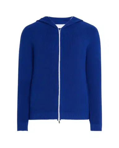 Bergdorf Goodman Men's Rib-Knit Hooded Zip Sweater | Thumbnail 1