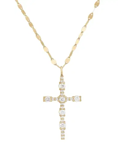 Lana Elevated Diamond Everyday Cross Necklace in 14K Yellow Gold, 18"L | Thumbnail 1