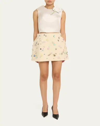 Marc Jacobs Runway Floral Brooch Cropped Silk Shell Top | Thumbnail 2 Marc Jacobs Runway Floral Brooch Cropped Silk Shell Top | Thumbnail 2