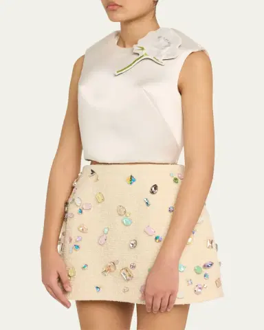 Marc Jacobs Runway Floral Brooch Cropped Silk Shell Top | Thumbnail 4 Marc Jacobs Runway Floral Brooch Cropped Silk Shell Top | Thumbnail 4