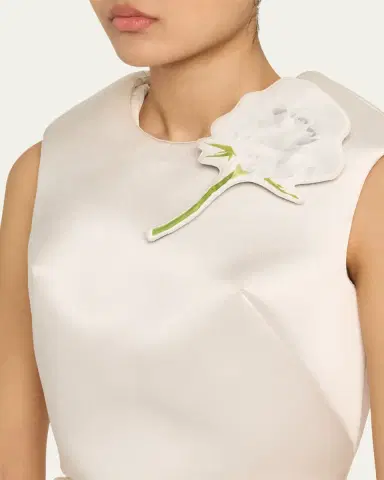 Marc Jacobs Runway Floral Brooch Cropped Silk Shell Top | Thumbnail 5 Marc Jacobs Runway Floral Brooch Cropped Silk Shell Top | Thumbnail 5