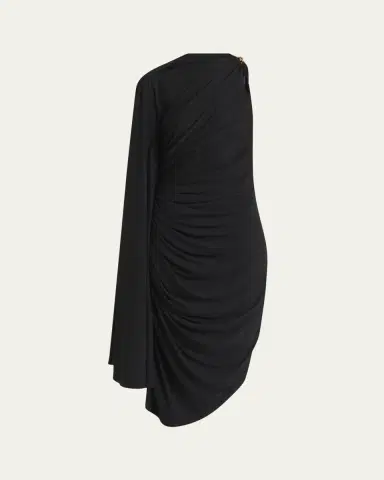 Bottega Veneta Frog Draped Matte Viscose Jersey Cape Dress | Thumbnail 5 Bottega Veneta Frog Draped Matte Viscose Jersey Cape Dress | Thumbnail 5