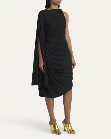 Bottega Veneta Frog Draped Matte Viscose Jersey Cape Dress | Thumbnail 8 Bottega Veneta Frog Draped Matte Viscose Jersey Cape Dress | Thumbnail 8